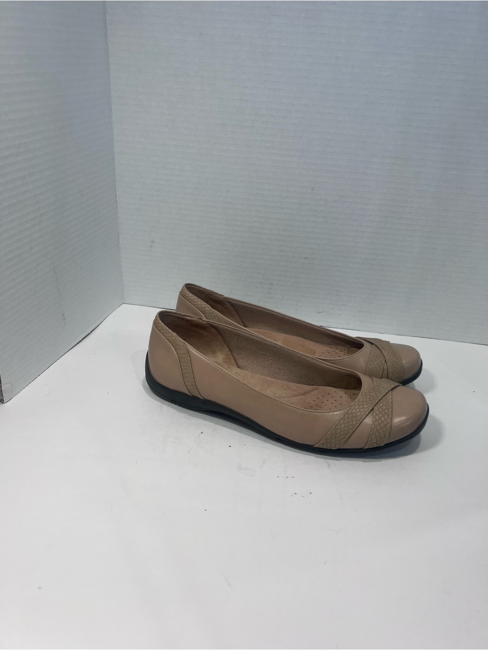 Life Stride Taupe Slip-On Ballet Flats